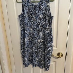 J. Jill Blue and White under the Sea print dress